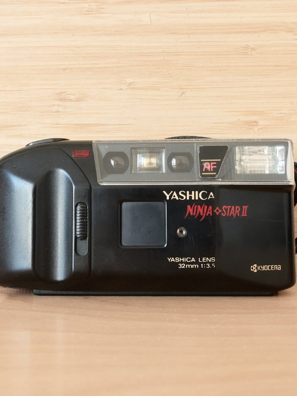Yashica Ninja Star II AF 35mm Film Camera Tested Working Black Point Shoot